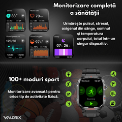 Ceas Smartwatch Valorix®, Ecran 1.96" HD