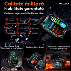 Ceas Smartwatch Valorix®, Ecran 1.96" HD