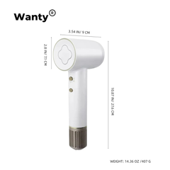 Uscator de Par Ionic Profesional Wanty®, Feon, 150.000 RPM, 1500W, 2 Viteze cu 3 Trepte de Temperatura 30° 50° 80° Wanty