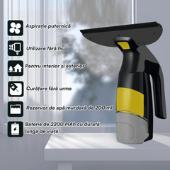 Aspirator geamuri Valorix PRIME, Putere de aspiratie mare, Autonomie 35 min