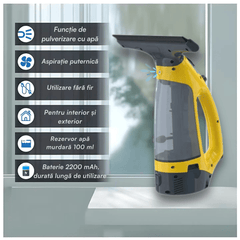 Aspirator geamuri Valorix MOVE, Cu extensie telescopica, Functie de pulverizare