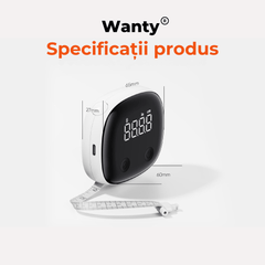 Centimetru Corporal Inteligent Digital Wanty® BodyTape, Bluetooth