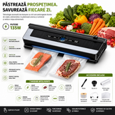 Aparat de Vidat si Sigilat Alimente Wanty 135W, Lungime lipire 30cm, Latime 5mm, Rola x600 etichete autoadezive, 1x Marker, Dop Vin si 10x Pungi incluse