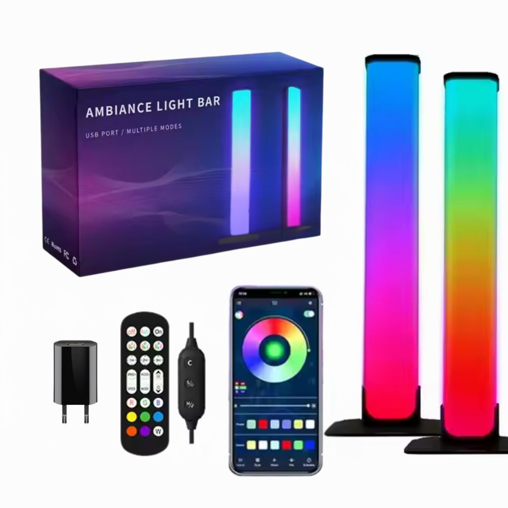 Set 2 lămpi LED smart Binovation® cu Bluetooth RGB