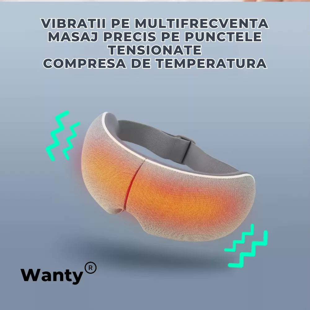 aparat masaj ochi cu vibratii si compresa calda pentru relaxare