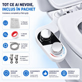bideu retractabil Wanty cu tot ce e inclus in pachet: manual, banda teflon, furtun si racorduri
