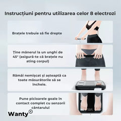 cantar inteligent utilizare corecta cu maner si electrozi pentru masurare