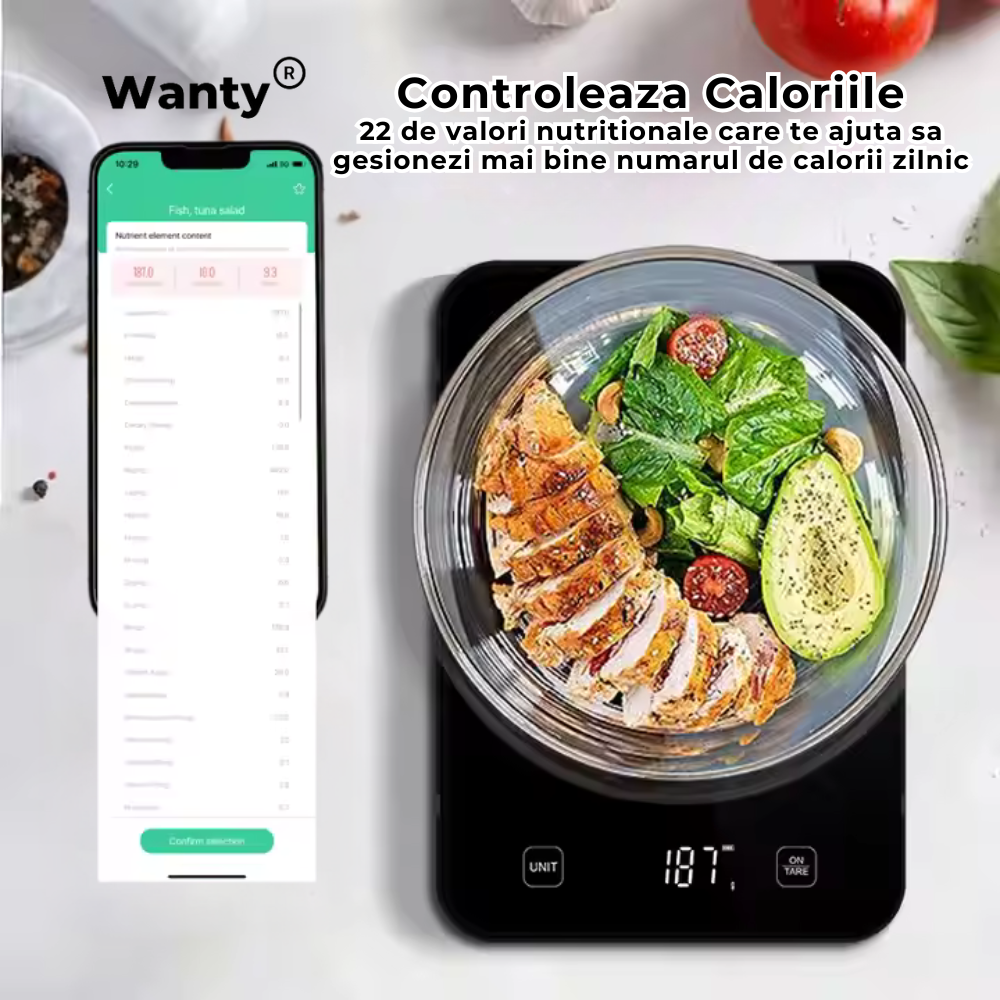 controleaza caloriile cu cantarul de bucatarie inteligent