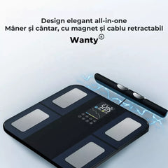 cantar inteligent cu maner retractabil si design ergonomic usor de folosit