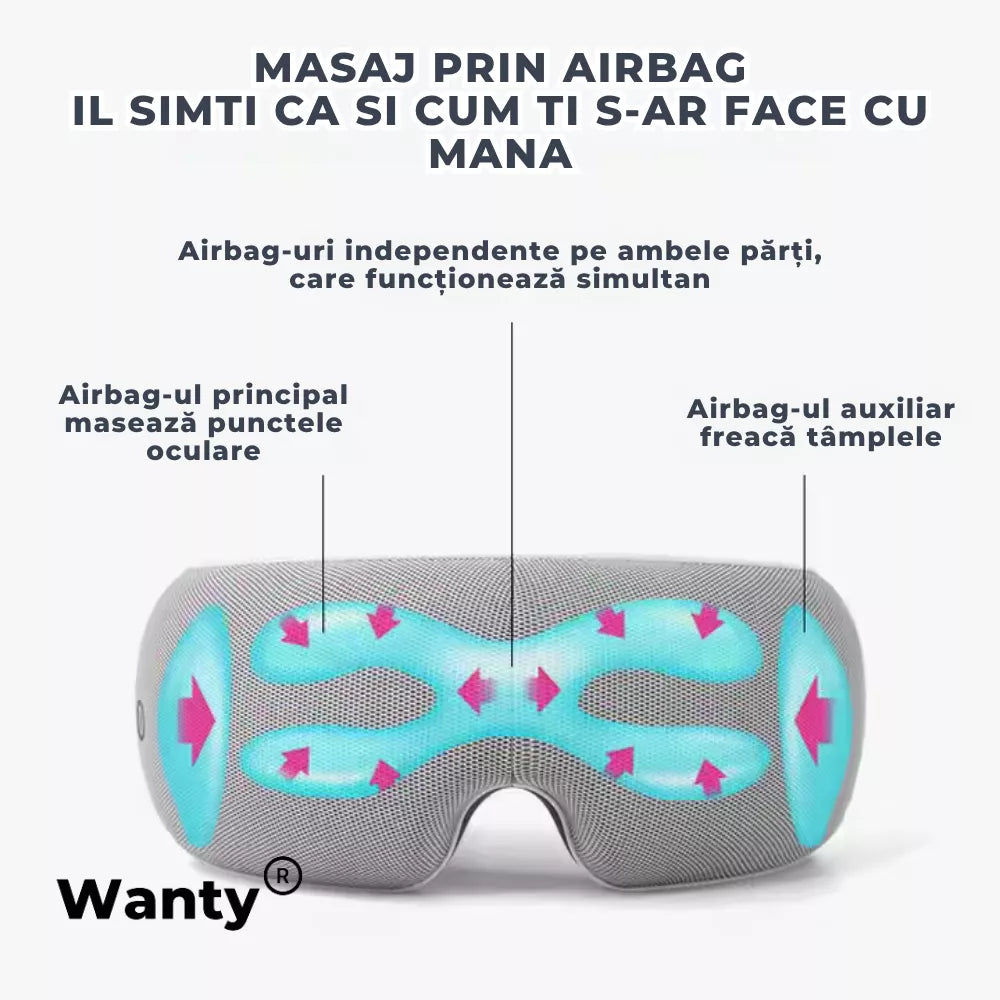 aparat masaj ochi cu incarcare usb si design modern
