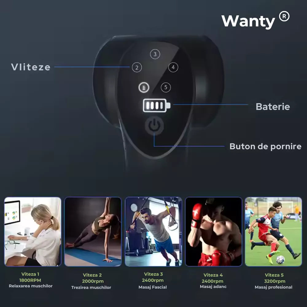 aparat masaj cu 5 viteze si control digital