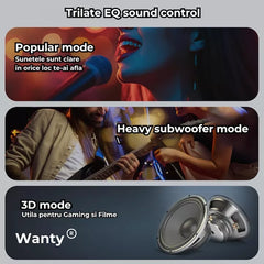 Boxa portabila Pro Wanty®, Deep Bass, Lumini RGB, Putere 40W, Baterie 4400mAh, Bluetooth 5.3, Triplu EQ Sound,