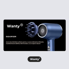 Uscator de Par Profesional, Feon, 2400W, Tehnologie Inovativa de Protectie a Parului Wanty