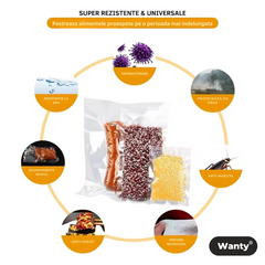 Set 100 Pungi de Vidat Gofrate pentru Aparat de Vidat Wanty