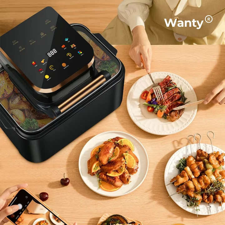 Friteuza cu aer cald Wanty®️ Premium Smart Air Fryer 1700W 12L Wanty