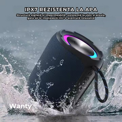 Boxa portabila Pro Wanty®, Deep Bass, Lumini RGB, Putere 40W, Baterie 4400mAh, Bluetooth 5.3, Triplu EQ Sound, Wanty