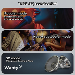 Boxa portabila Pro Wanty®, Deep Bass, Lumini RGB, Putere 40W, Baterie 4400mAh, Bluetooth 5.3, Triplu EQ Sound, Wanty