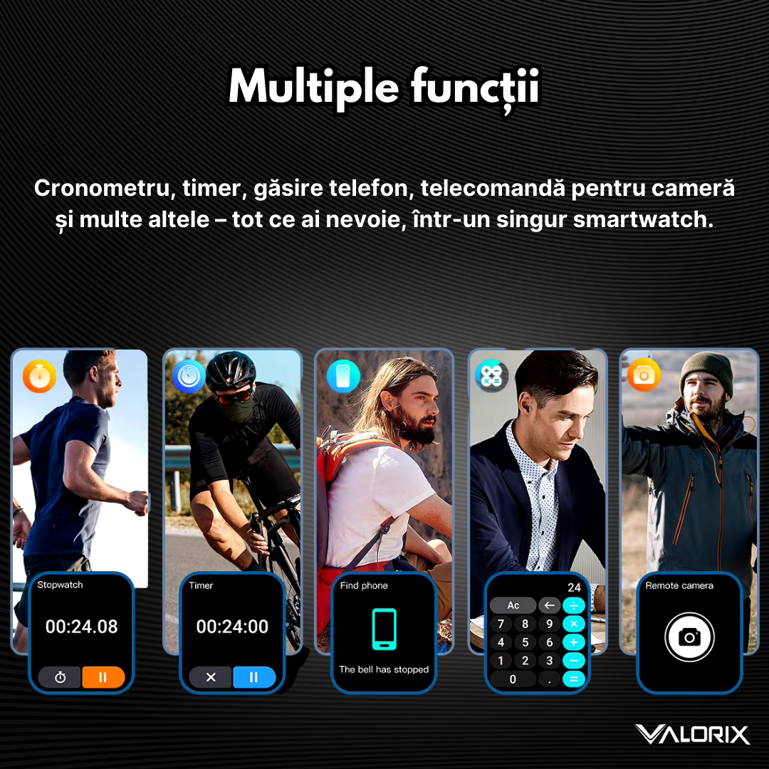 Ceas Smartwatch Valorix®, Ecran 1.96" HD