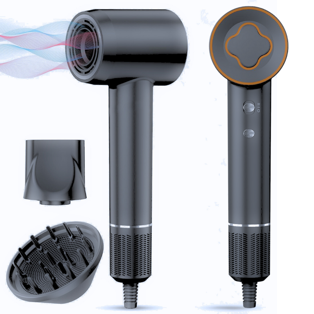 Uscator de Par Ionic Profesional Wanty®, Feon, 150.000 RPM, 1500W, 2 Viteze cu 3 Trepte de Temperatura 30° 50° 80°