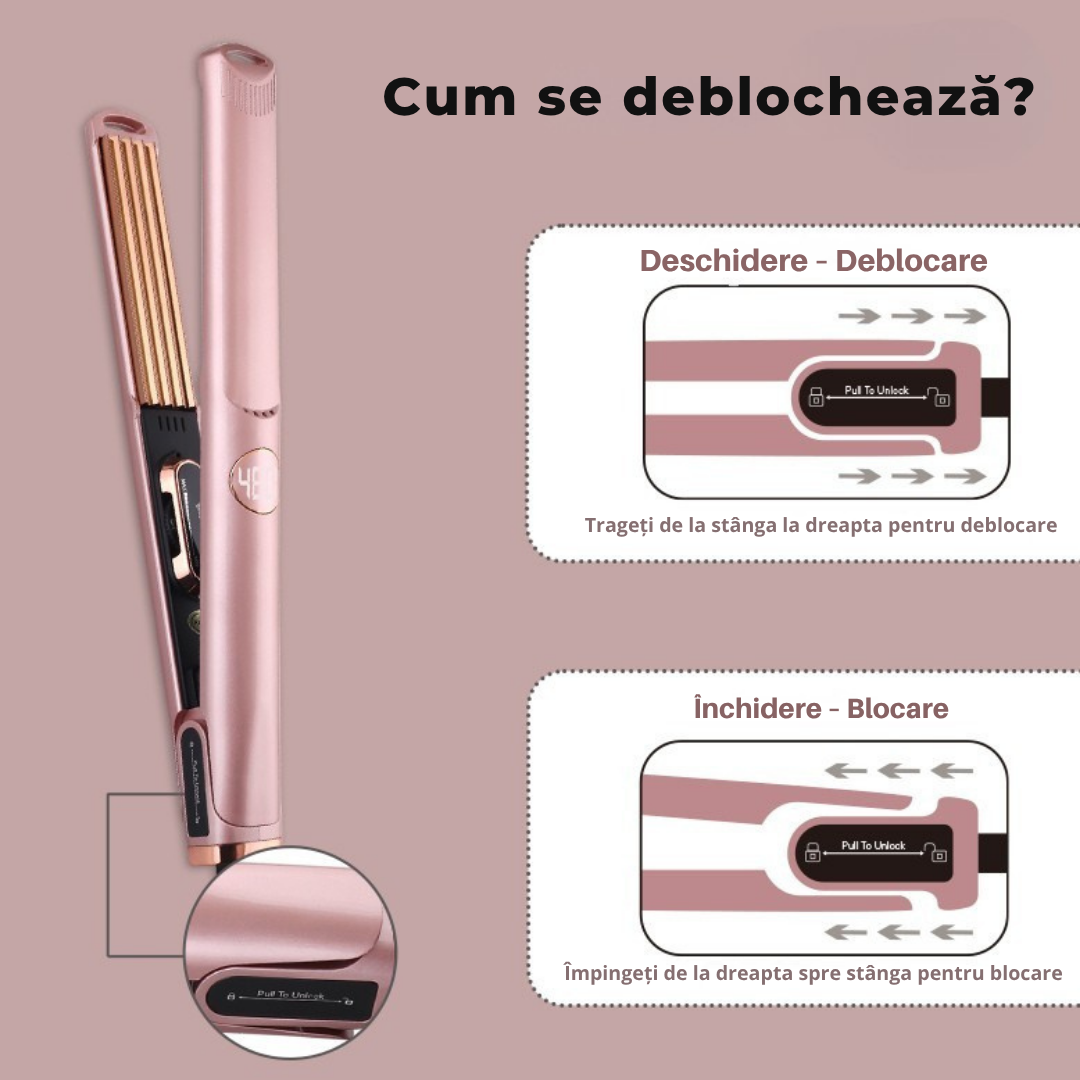 Placa de Creponat si Indreptat Parul profesionala Wanty® Mac-Style