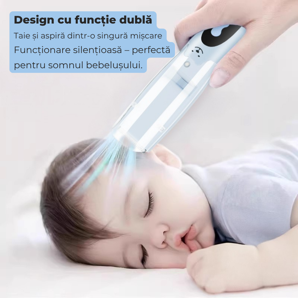 Aparat de Tuns pentru Bebelusi si Copii Wanty® 1200mAh, Masina de Tuns cu Functie de Aspirare a Parului