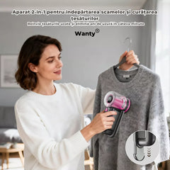 Aparat de Curatat Scame Wanty®, 2000mAh, Portabil, Recipient 200ml Usor de Curatat