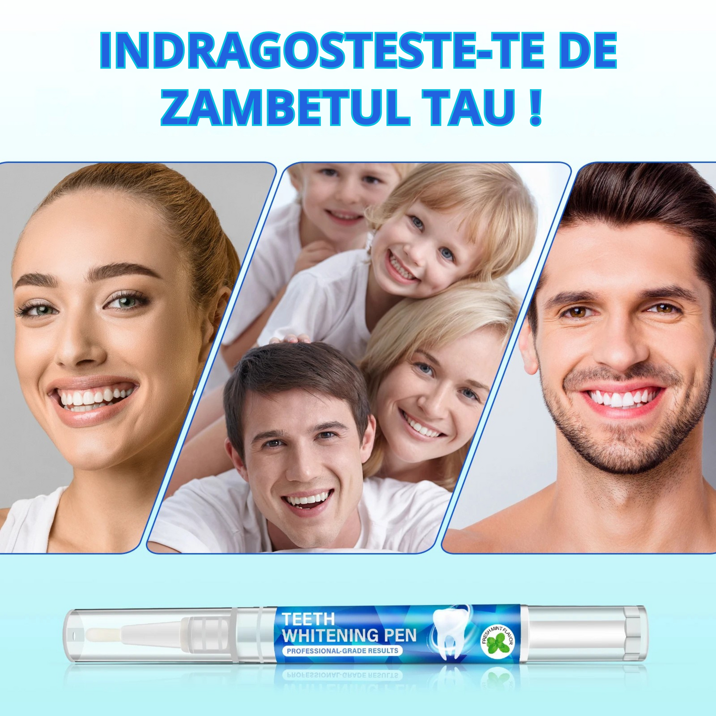 Set 6 x Stilou Gel Profesional pentru Albirea Dintilor Binovation, 3 ml fiecare, Aroma Menta, Potrivit pentru Dinti Sensibili