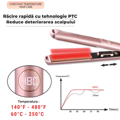 Placa de Creponat si Indreptat Parul profesionala Wanty® Mac-Style