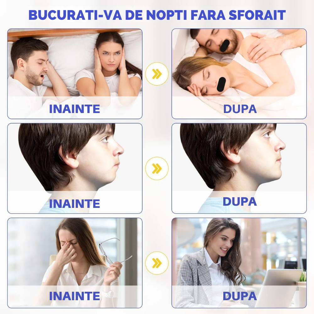 Set 30 Benzi tip Plasture Anti-sforait Binovation®, Material Hipoalergenic, Rezistent la umezeala si confortabil