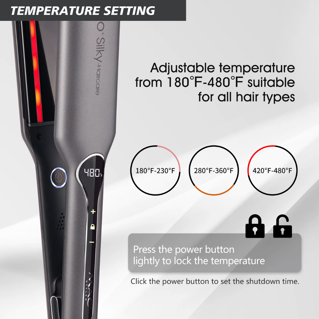 Placa de Par profesionala Wanty® Mac-Style, Pentru Indreptat si Ondulat parul, Tehnologie cu Ioni Negativi &amp; Infrarosu