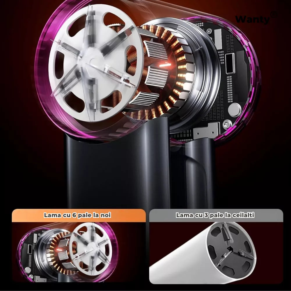 Aparat de Curatat Scame Wanty®, 2000mAh, Portabil, Recipient 200ml Usor de Curatat