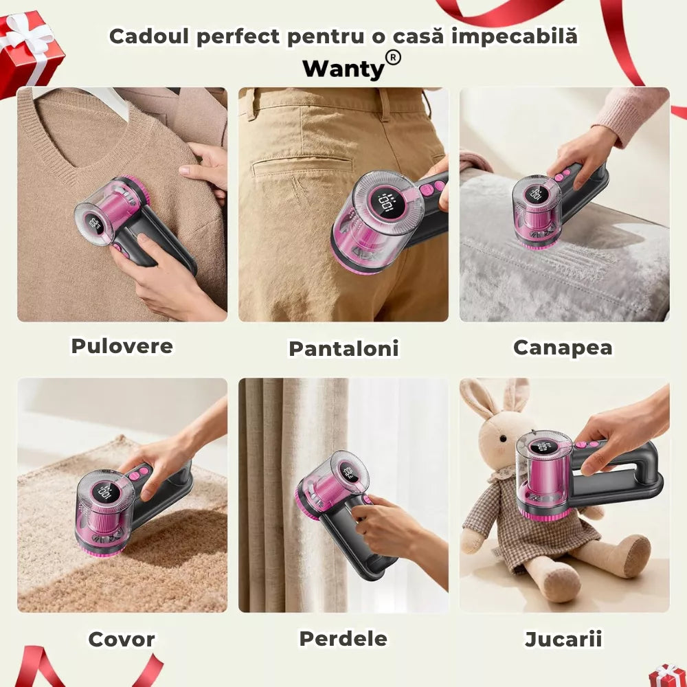 Aparat de Curatat Scame Wanty®, 2000mAh, Portabil, Recipient 200ml Usor de Curatat