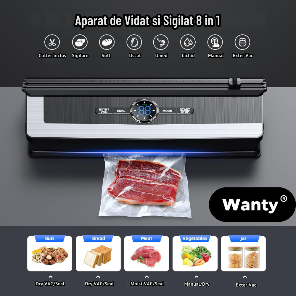Aparat Wanty® cu funcție dublă de vidare și sigilare
