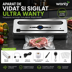 Aparat de Vidat si Sigilat Alimente ProLine Wanty®️, Clasa A, Putere 240W, -70kPa