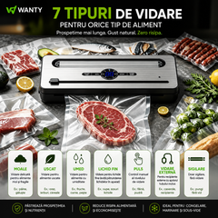 Aparat de Vidat si Sigilat Alimente ProLine Wanty®️, Clasa A, Putere 240W, -70kPa