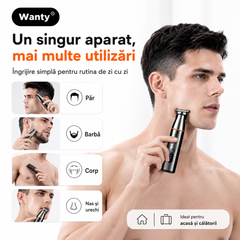 Masina de Tuns si Ras Pro - 5 in 1 Pentru Par, Barba, Corp, Nas