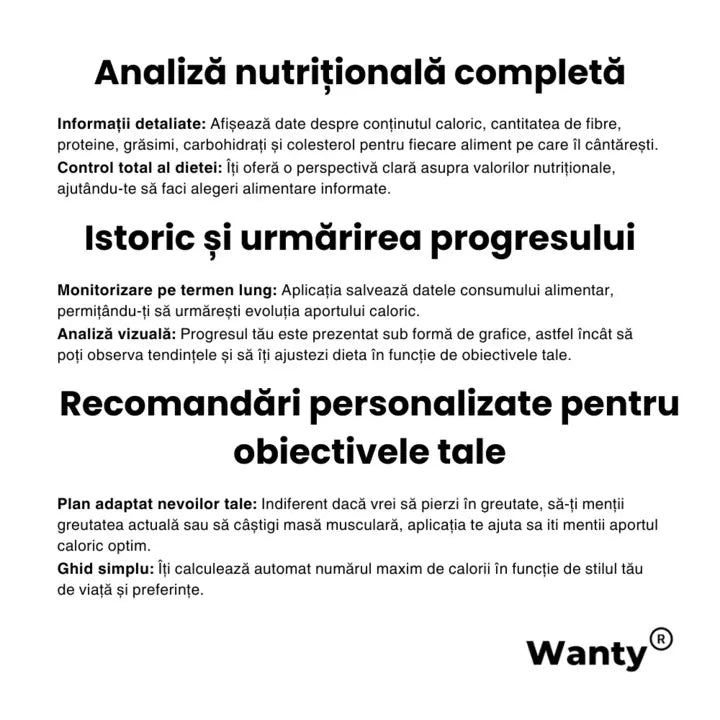 Calculeaza caloriile cu Wanty