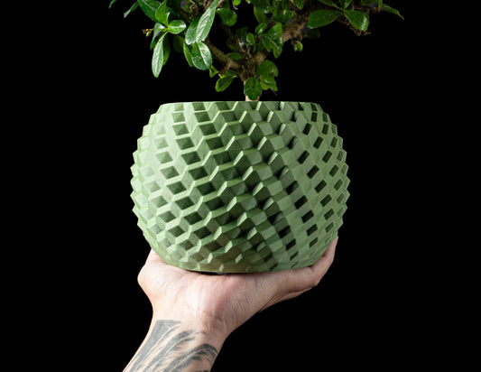 Ghiveci Decorativ Cobble ArtVeris Inaltime 12cm Verde