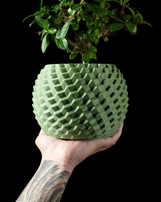 Ghiveci Decorativ Cobble ArtVeris Inaltime 12cm Verde