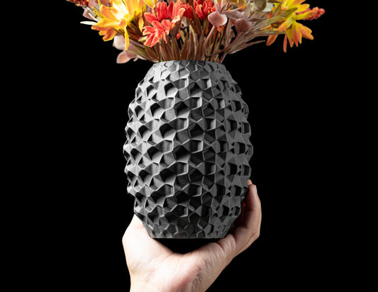 Vaza Decorativa Cobble ArtVeris Inaltime 20cm Negru