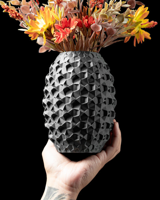 Vaza Decorativa Cobble ArtVeris Inaltime 20cm Negru