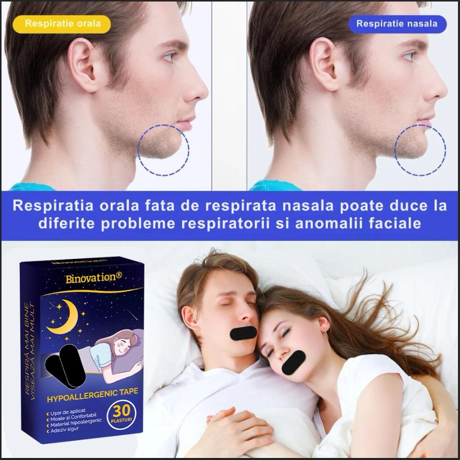 Plasturi nazali Binovation® hipoalergenici pentru somn liniștit