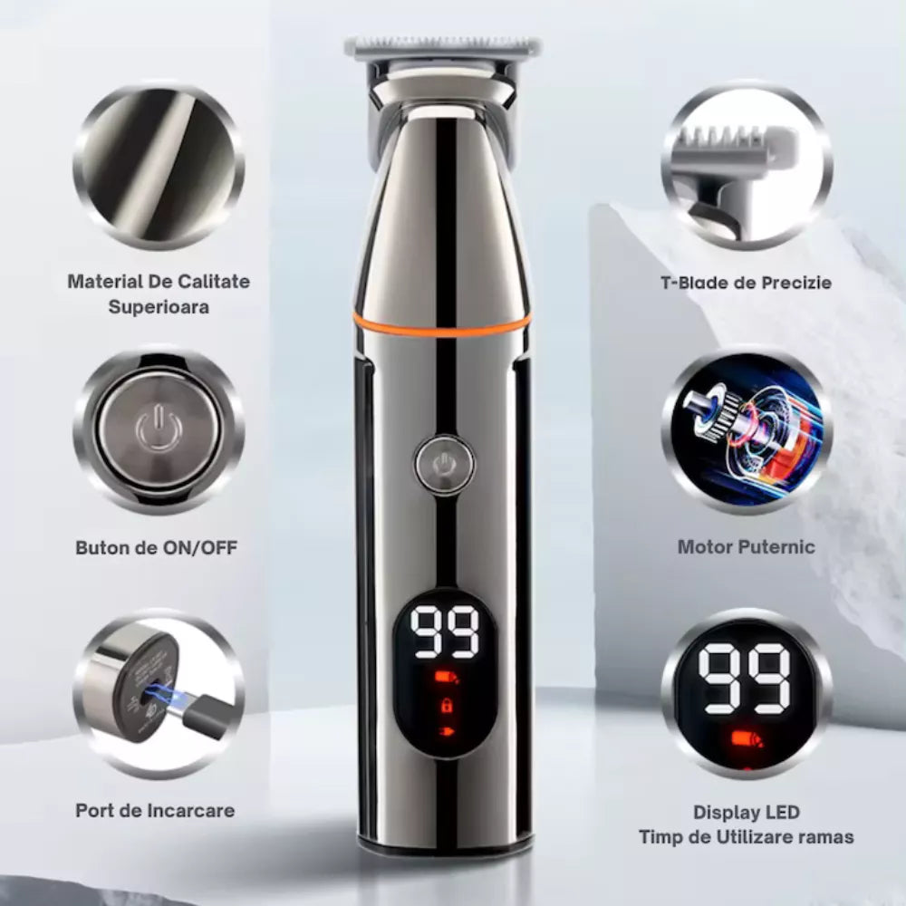 Masina de Tuns si Ras Pro - 5 in 1 Pentru Par, Barba, Corp, Nas