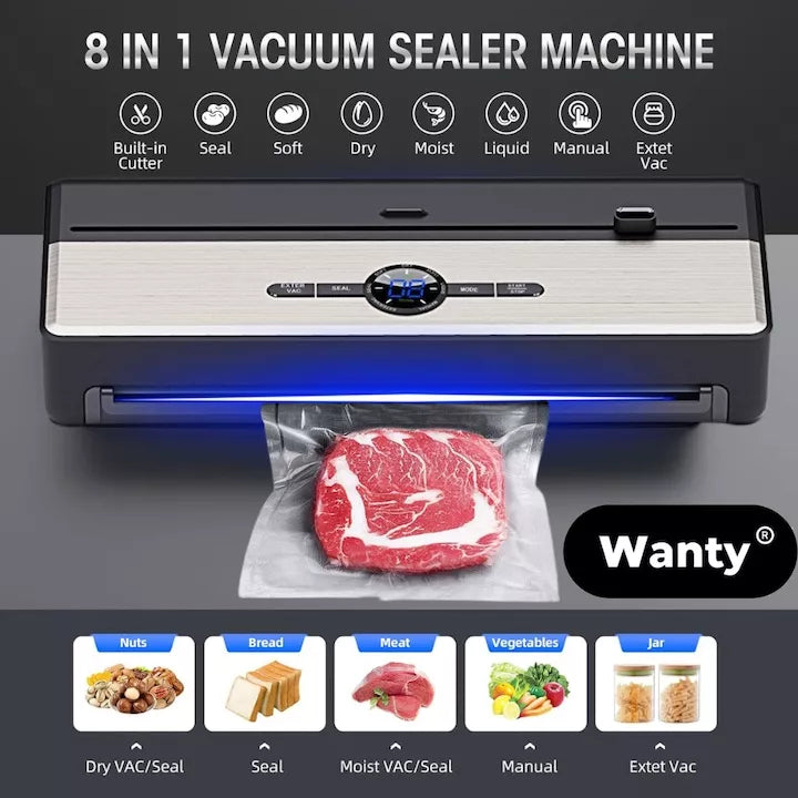 aparat de vidat compact cu 8 functii pentru uz casnic