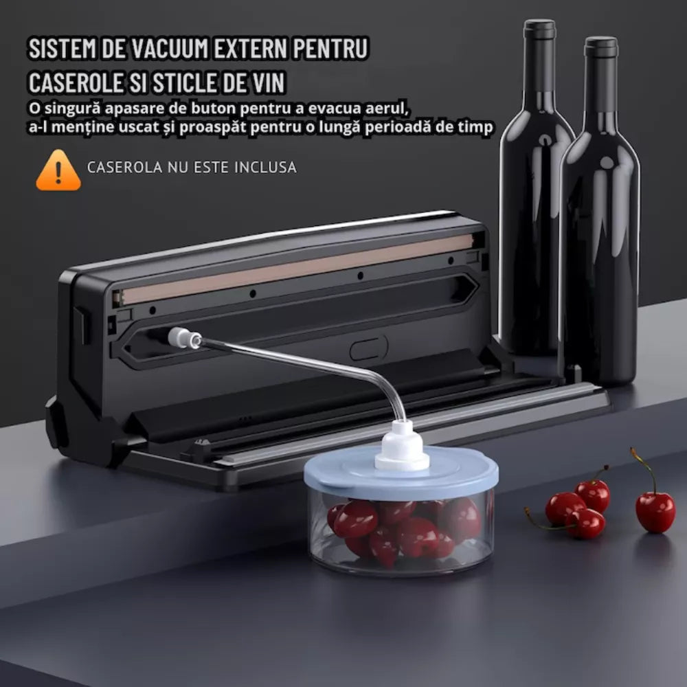 aparat vacuum compact pentru caserole si sticle vin