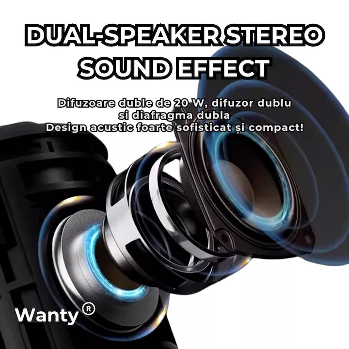 boxa cu difuzoare duble de 20W fiecare