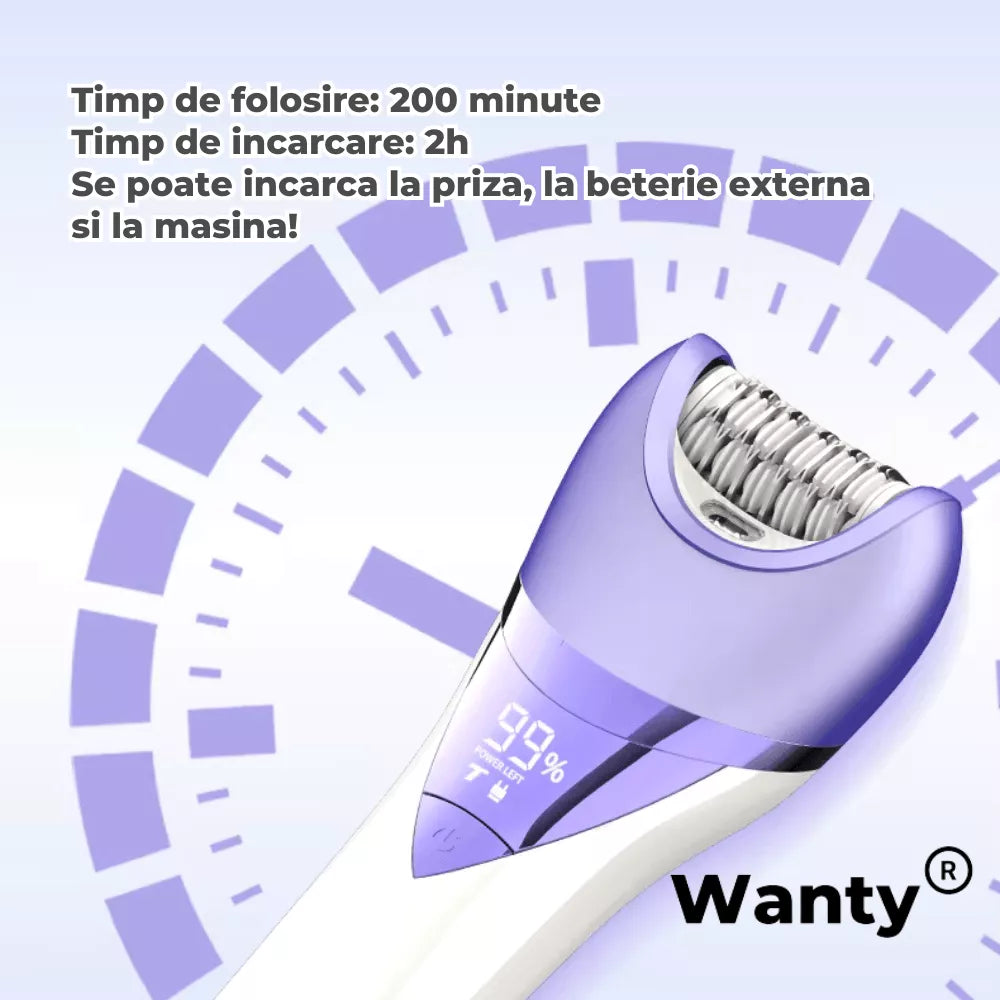 epilator femei si ras zone intime cu baterie de lunga durata