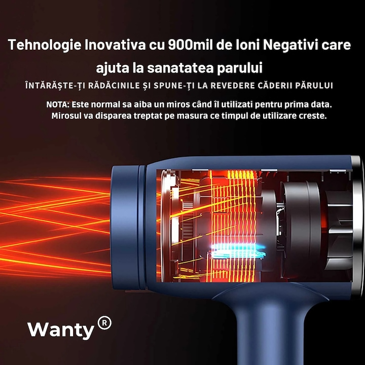 Uscator de Par Profesional, Feon, 2400W, Tehnologie Inovativa de Protectie a Parului Wanty