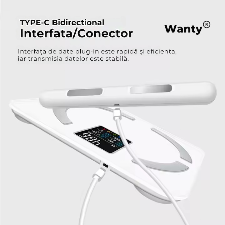 Cantar Corporal Inteligent Profesional, , 18 Indici Corporali, 8 Senzori de analiza Wanty