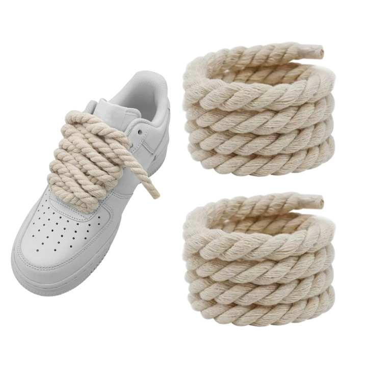 Sireturi Rope Laces Wanty ®  Bumbac, Capat Transparent si Textura Clara Wanty